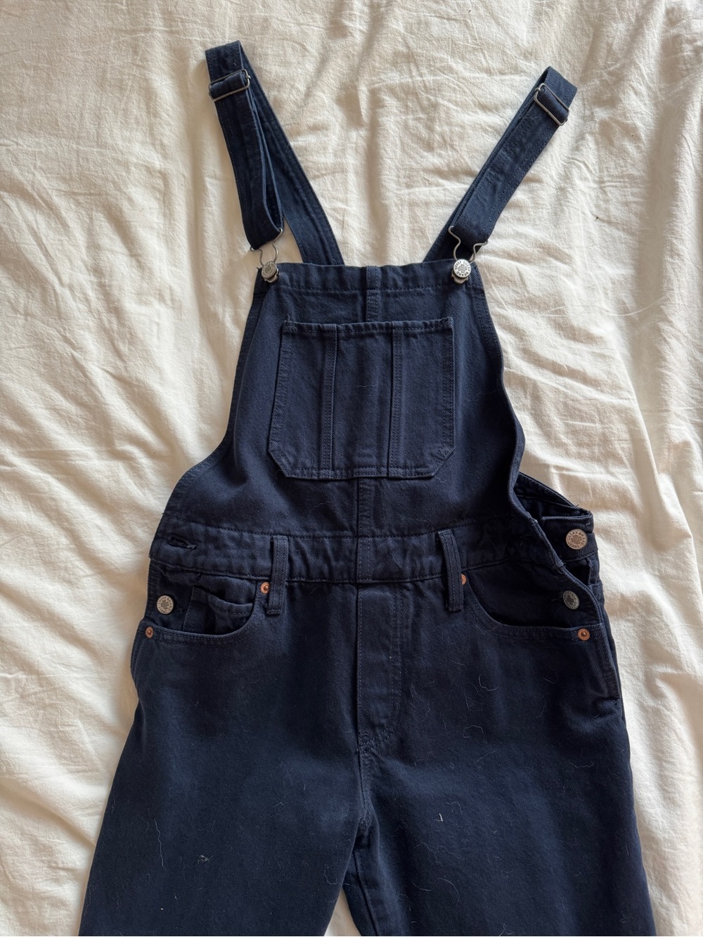 Lucky Brand Navy Boyfriend Denim Overalls
